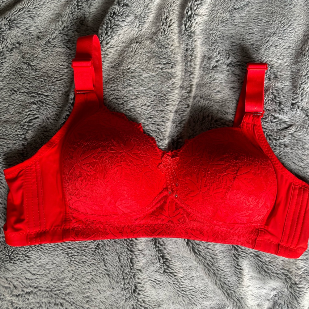 Elegant Red Lace Bra